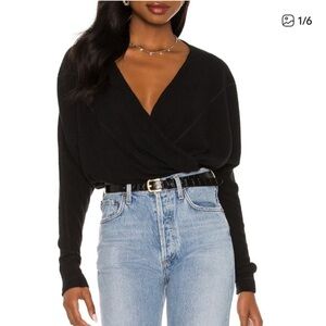 Free People Black Cozy With You Sweater